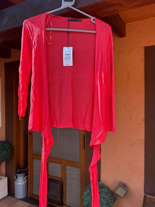 Chaqueta coral fina cruzada talla S