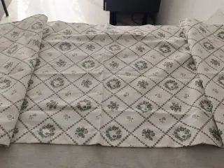 Mantovana con pannello cotone bianco, verde e rosa