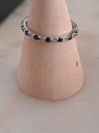 Anillo Plata Zafiros / diamantes