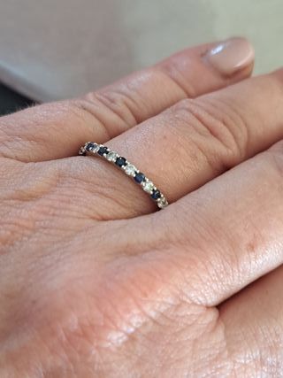 Anillo Plata Zafiros / diamantes