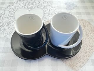 Set 2 tazzine caffè Gattinoni con doppio piattino