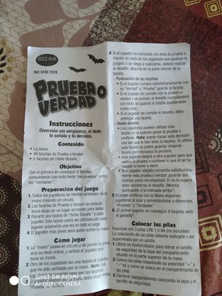 Juego de Mesa Prueba o Verdad Bizak
