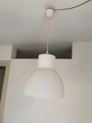 Lampadario vintage vetro bianco