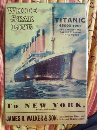 Placa Metal Titanic White Star Line Salvat
