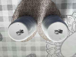 Coppia Bicchierini Caffè Ceramica Bianca