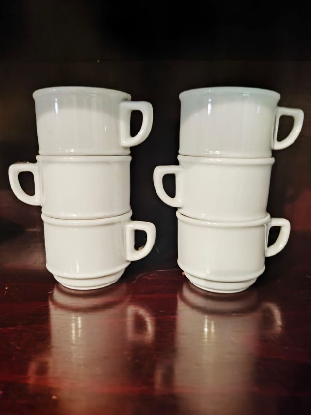 Juego de 6 tazas de café de porcelana