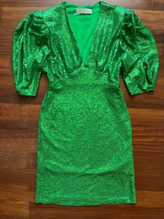 Vestido lentejuelas verde Trash and Luxury