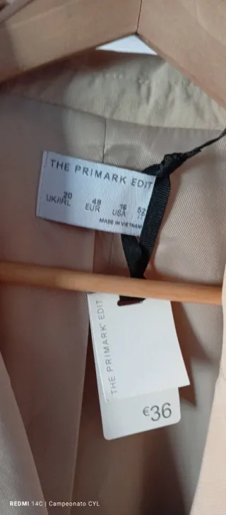 Gabardina Beige Talla S/36 Primark