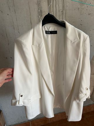 Blazer Blanco Zara Talla L