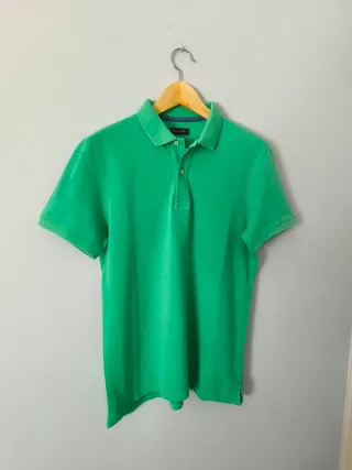 Polo Massimo Dutti verde manga corta 