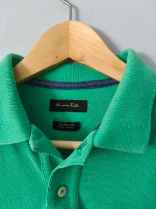 Polo Massimo Dutti verde manga corta 