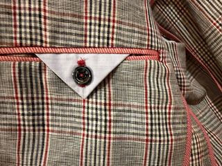 Americana Álvaro Moreno Cuadros Gris y Rojo