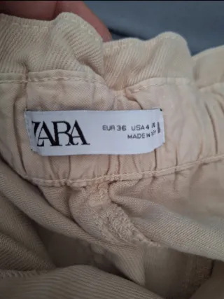 Jeans Zara donna beige vita alta