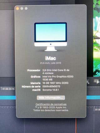 iMac 16,2, 16gb, 256GB SSD, Revisado
