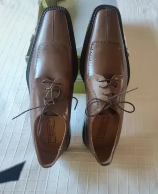 Zampiere Zapatos Piel Marrón Talla 41 Nuevos