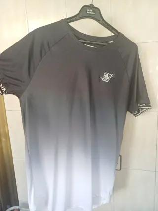 Camiseta Sik Silk degradado negro/blanco