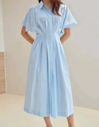 Vestido camisero azul