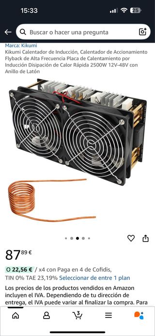 Calentador de Inducción con Ventiladores