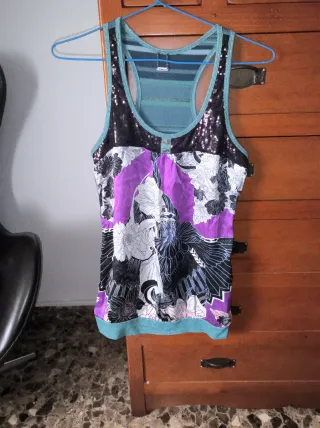 Camiseta Custo Mujer Seda Multicolor