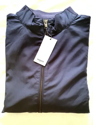 Chaqueta bomber Mango Azul Marino Talla L