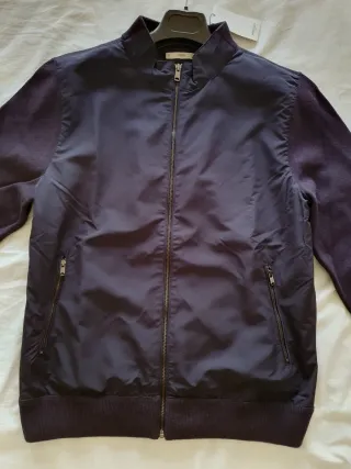 Chaqueta bomber Mango Azul Marino Talla L