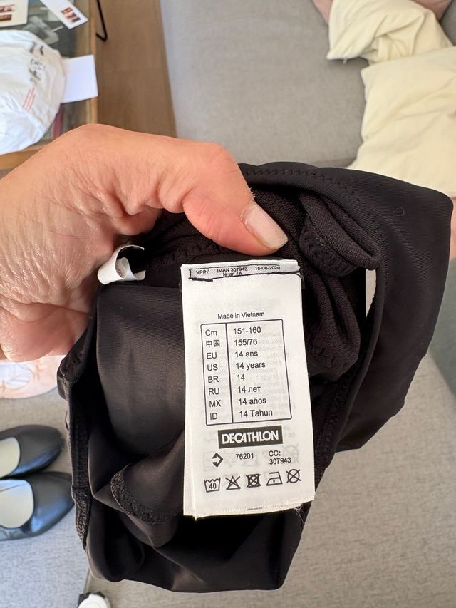 Maillot ballet manga larga negro