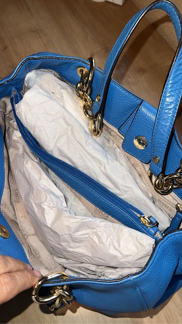 Bolso Michael Kors Azul y Dorado