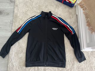 Chaqueta Adidas Negra con Rayas TricolorT.13/14