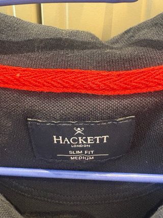 Polo Hackett manga larga azul oscuro Talla M