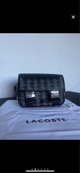 Riñonera Lacoste Negra y Multicolor