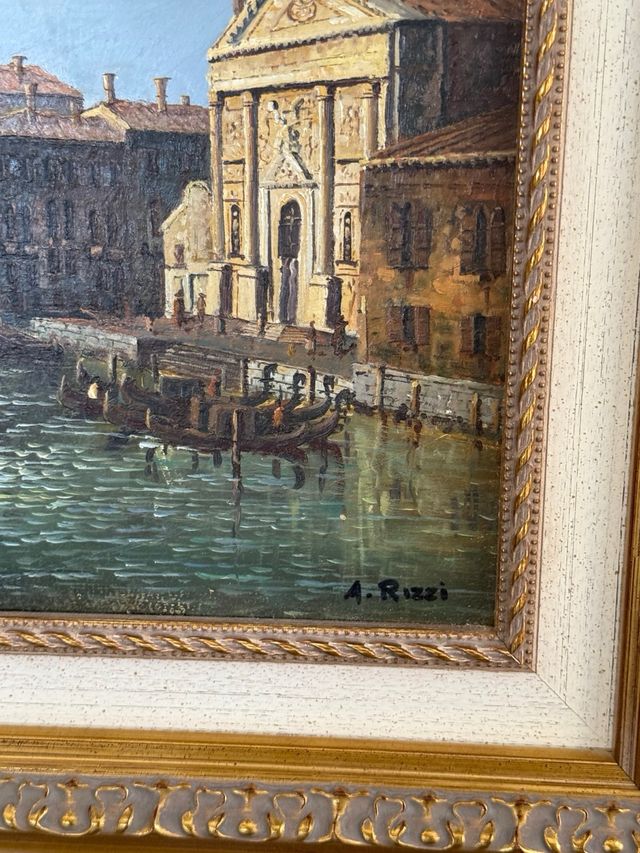 Óleo Escena Veneciana Firmado A. Rizzi