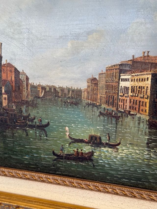 Óleo Escena Veneciana Firmado A. Rizzi