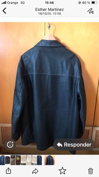 Chaqueta de piel bovino hombre talla 50