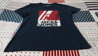 Camiseta Jack & Jones Hombre Azul y Rojo
