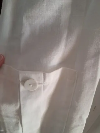 Vestido recto lino blanco sin mangas
