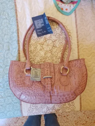 Bolso Pedro Miralles Rosa Piel Cocodrilo