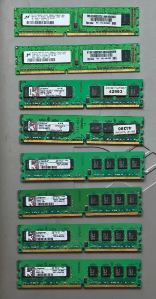 Memorias RAM DDR2 y DDR3 Kingston y Lenovo