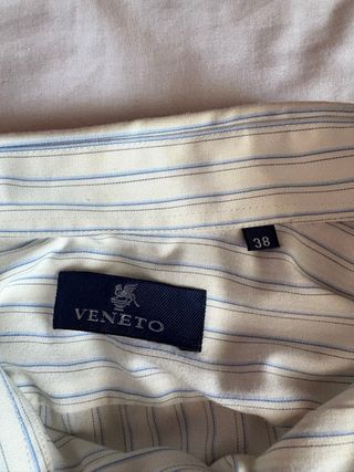 Camisa de vestir Veneto blanca con rayas azules