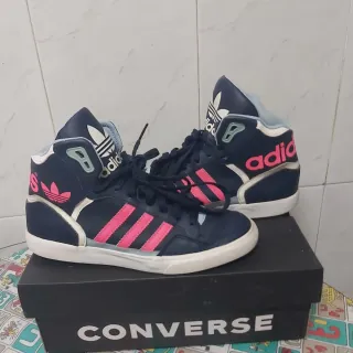 Zapatillas Adidas T38 2/3 Azul y Rosa
