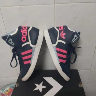 Zapatillas Adidas T38 2/3 Azul y Rosa
