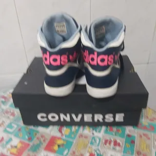 Zapatillas Adidas T38 2/3 Azul y Rosa