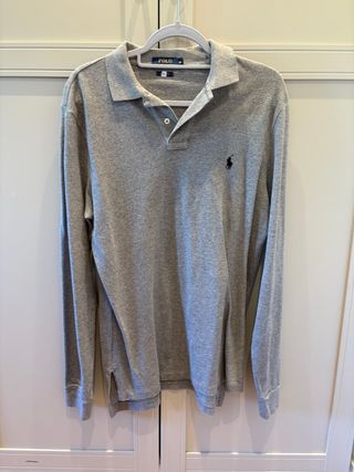 Polo Ralph Lauren Manga Larga Gris Talla M