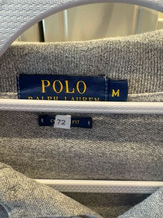 Polo Ralph Lauren Manga Larga Gris Talla M