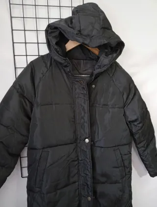 Parka larga mujer negra