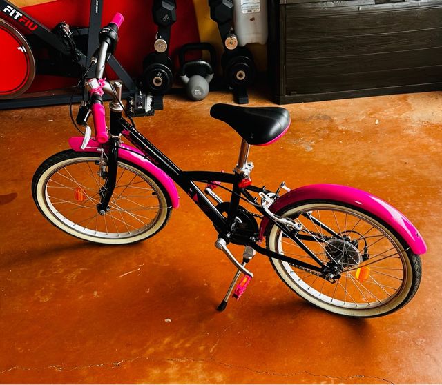 Bicicleta infantil 20” rosa y negra