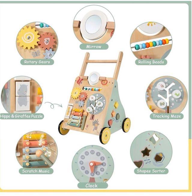 Andador Bebé Madera con Actividades