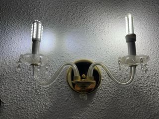 Lámpara de pared doble cristal y latón
