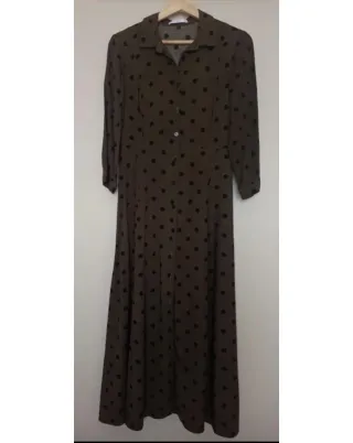 Vestido largo Mango lunares