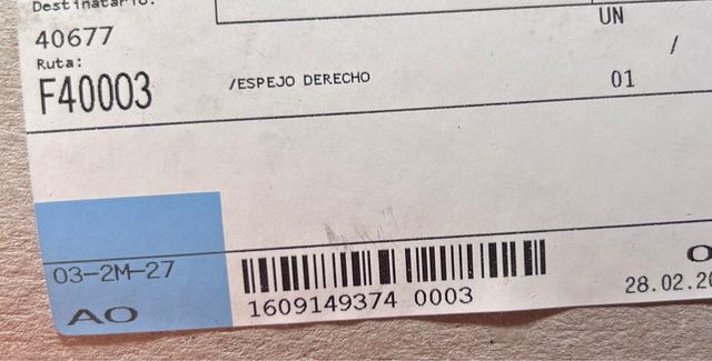 Espejo derecho BMW GS Adventure 1200, original