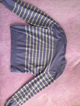 Jersey rayas lila y blanco talla M